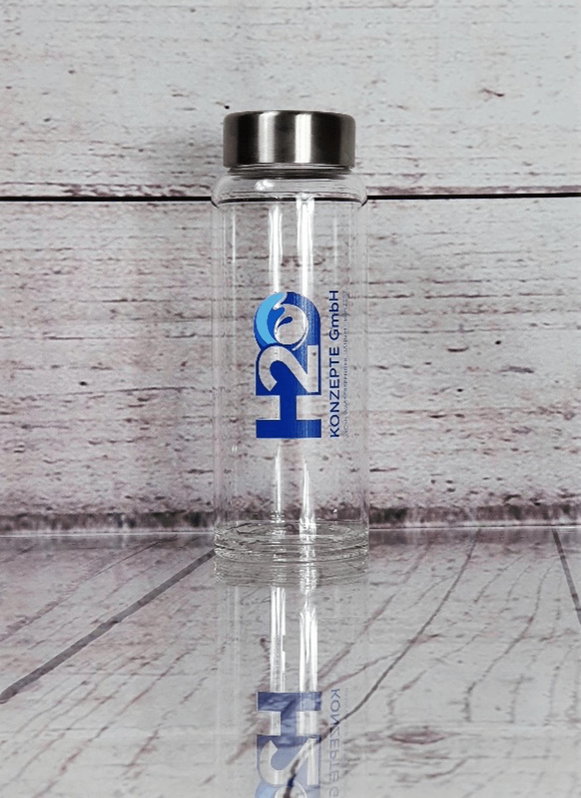 Clear Flasche mit Bedruckung